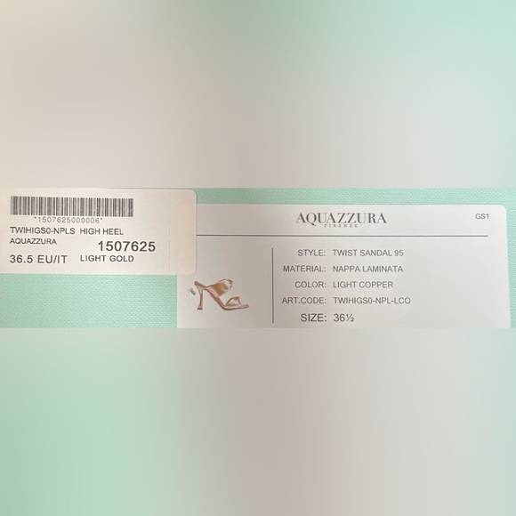 Aquazzura Twist Sandal 95 Light Copper 36.5 EU/IT NEW NEVER WORN IN BOX - Picture 2 of 4